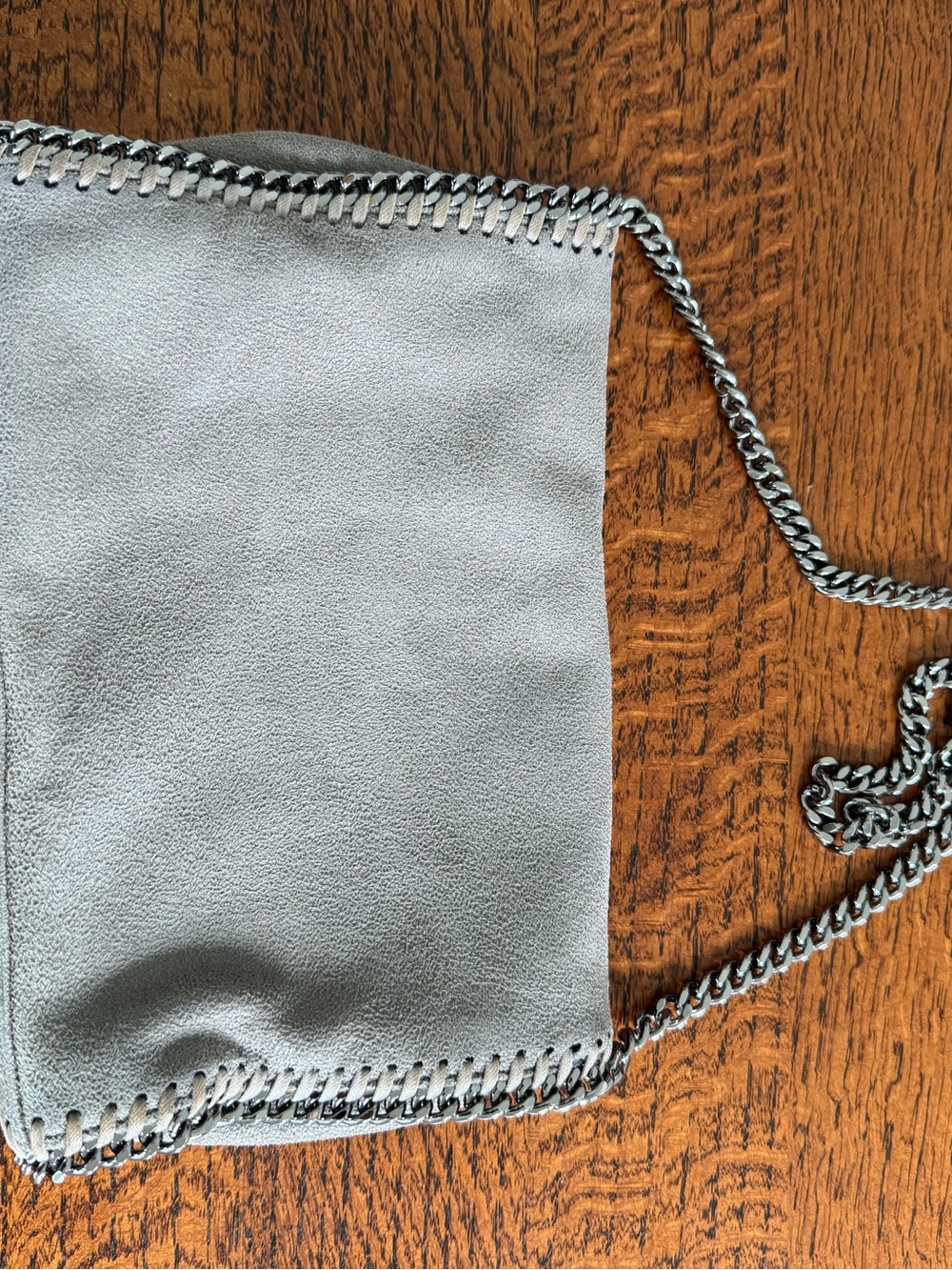 Stella McCartney Gray Chain-Trim Falabella Crossbody Flap Bag w/COA - Picture 3 of 13